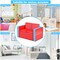 2 in 1 Multi-Functional Kids Sofa Table Chair Set with PVC Surface and Storage Box Under The Seat